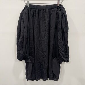 Azeeza Black Shift Dress Off The Shoulder Tie Sleeve